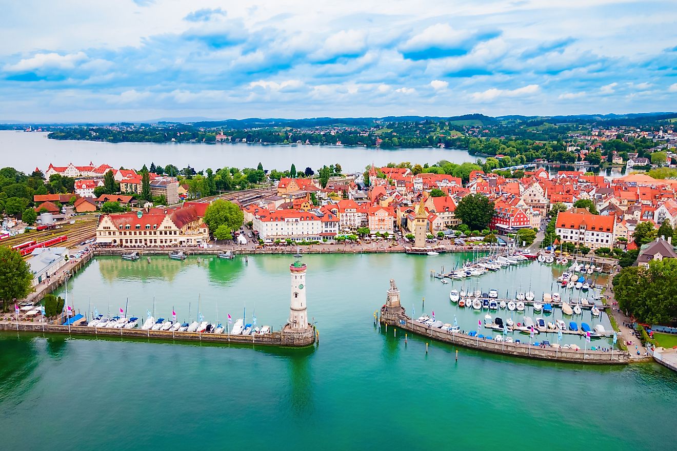 Aerial view of Lindau, Germany.