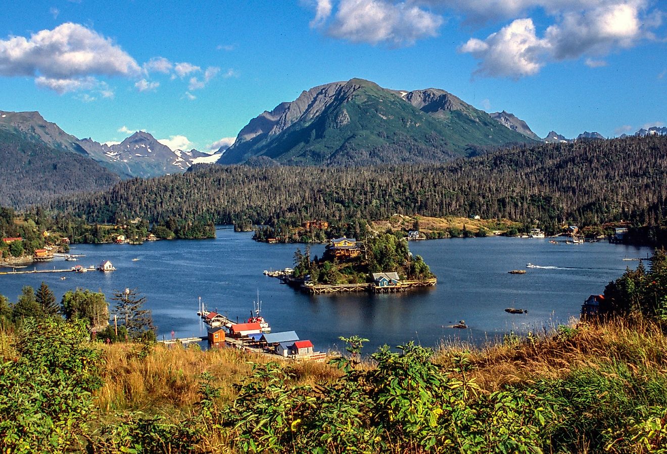 Halibut Cove across Katchemak Bay from Homer, Alaska.