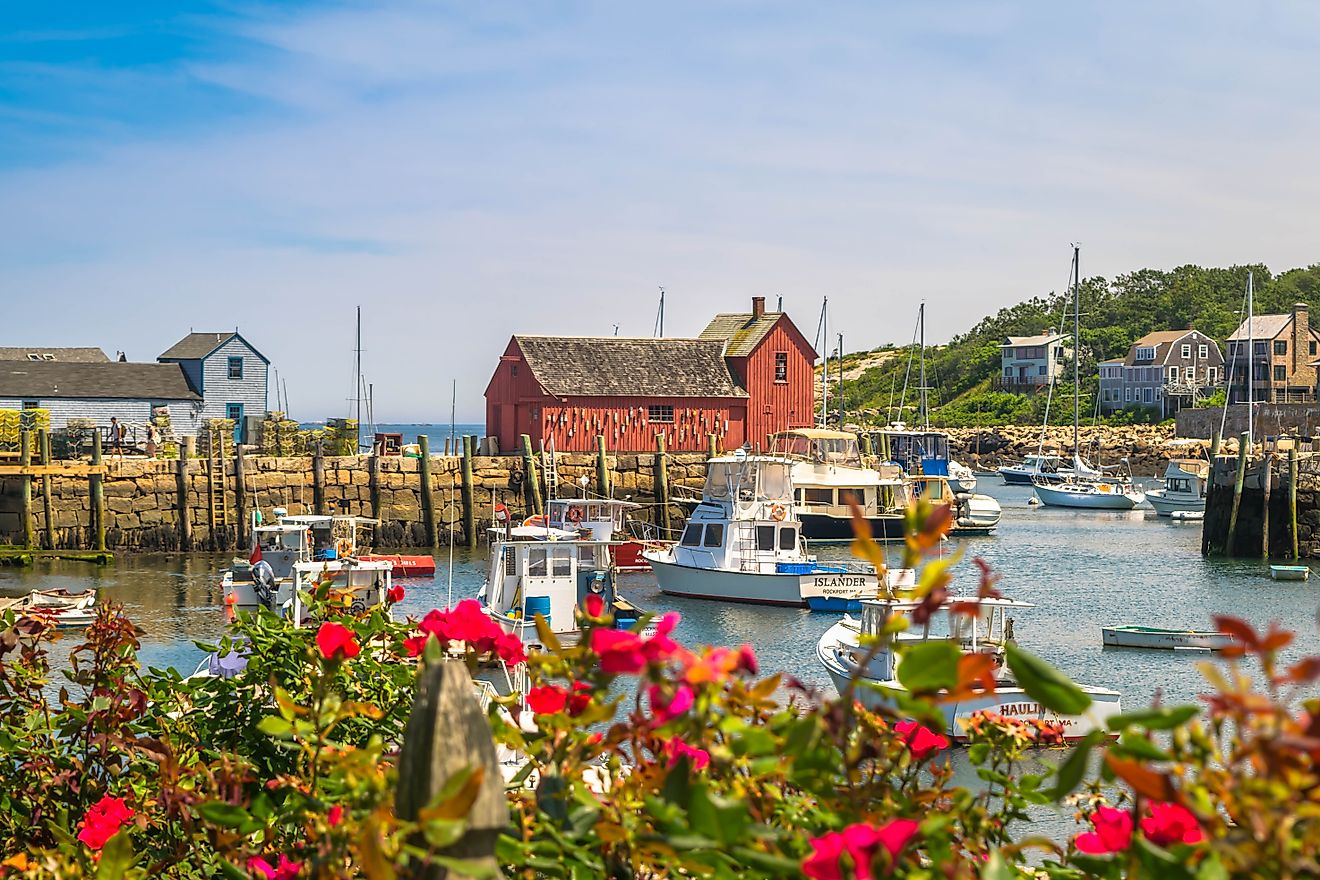 A feel of summer in Rockport harbor. Editorial credit: Keith J Finks / Shutterstock.com