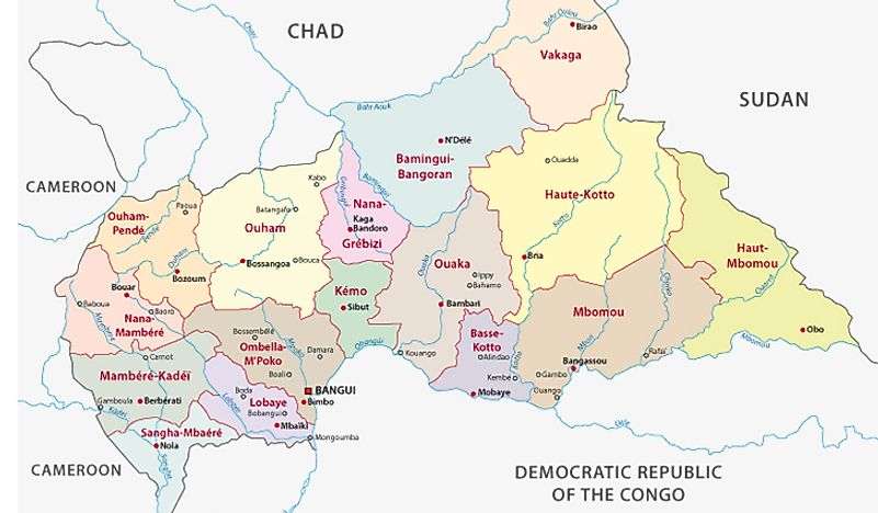 Which Countries Border The Central African Republic Worldatlas