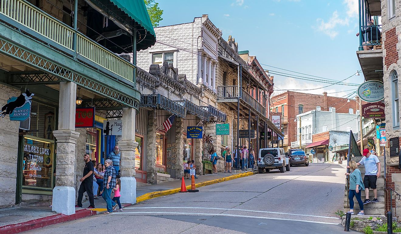 Downtown Eureka Springs, Arkansas. Editorial credit: shuttersv / Shutterstock.com.