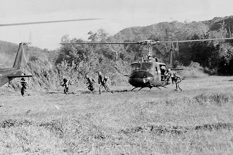 U.S. Air Calvary lands during the Battle of Ia Drang.