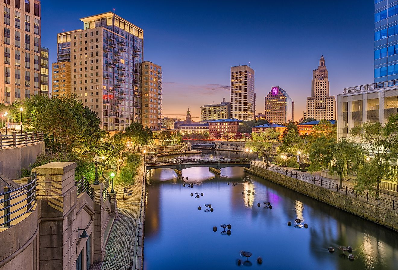 Providence cityscape at dusk. Image credit SeanPavonePhoto via AdobeStock.