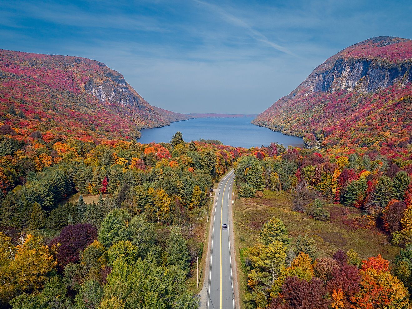 Lake Willoughby, Vermont, in fall.