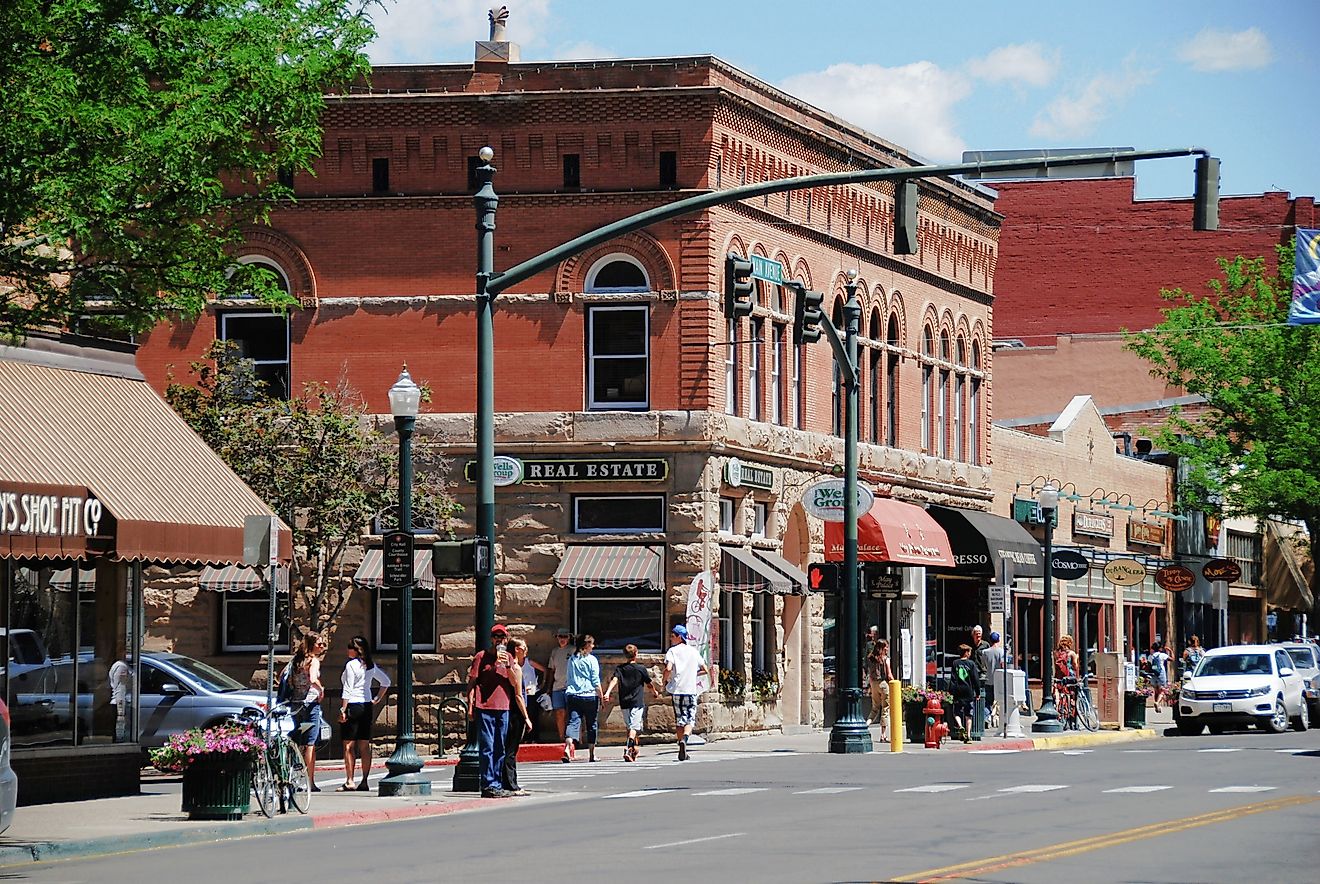 A view of Main Avenue in Durango, featuring the oldest bank building in Colorado, via WorldPictures / Shutterstock.com