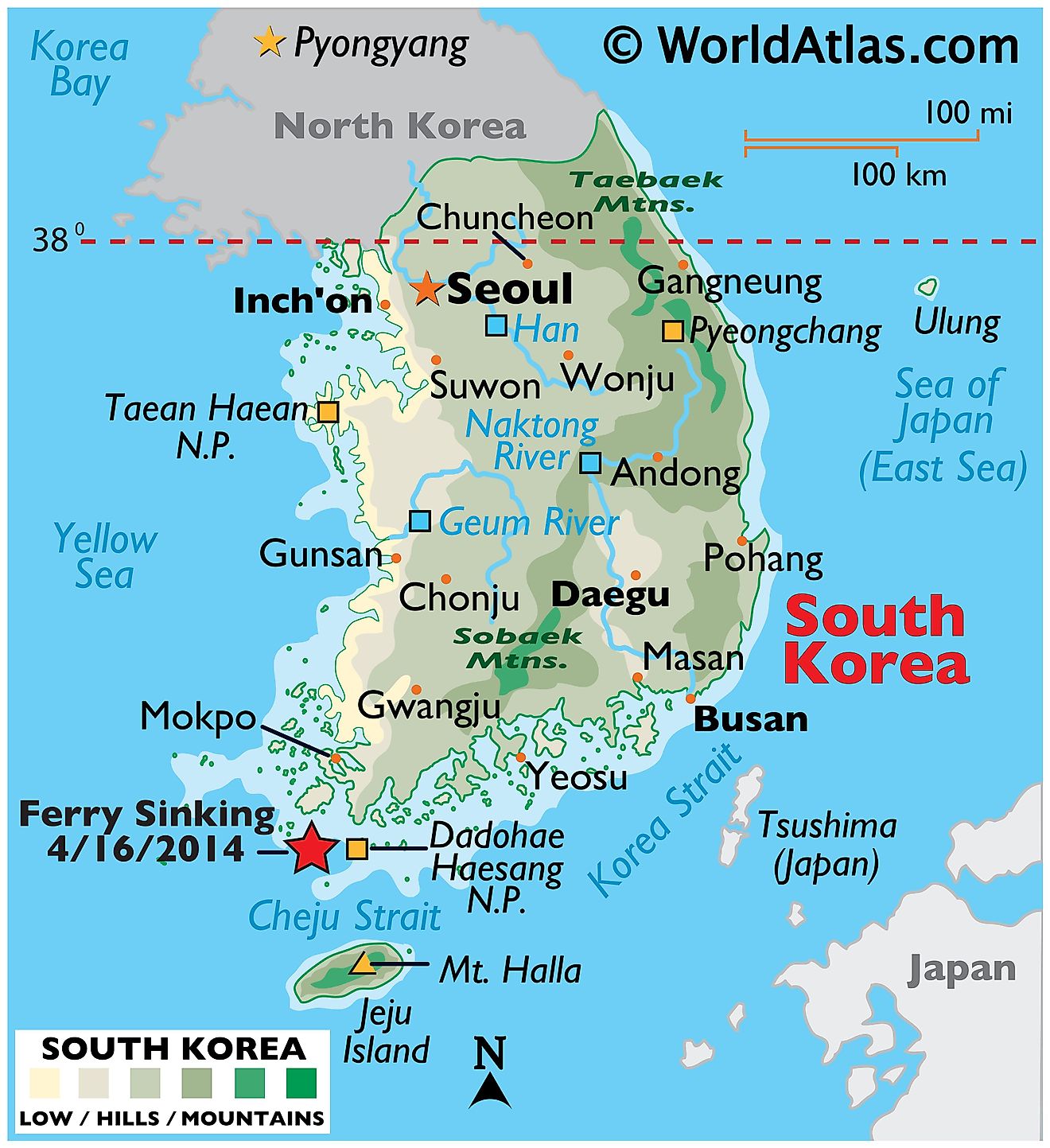 South Korea Area Map South Korea Maps & Facts - World Atlas