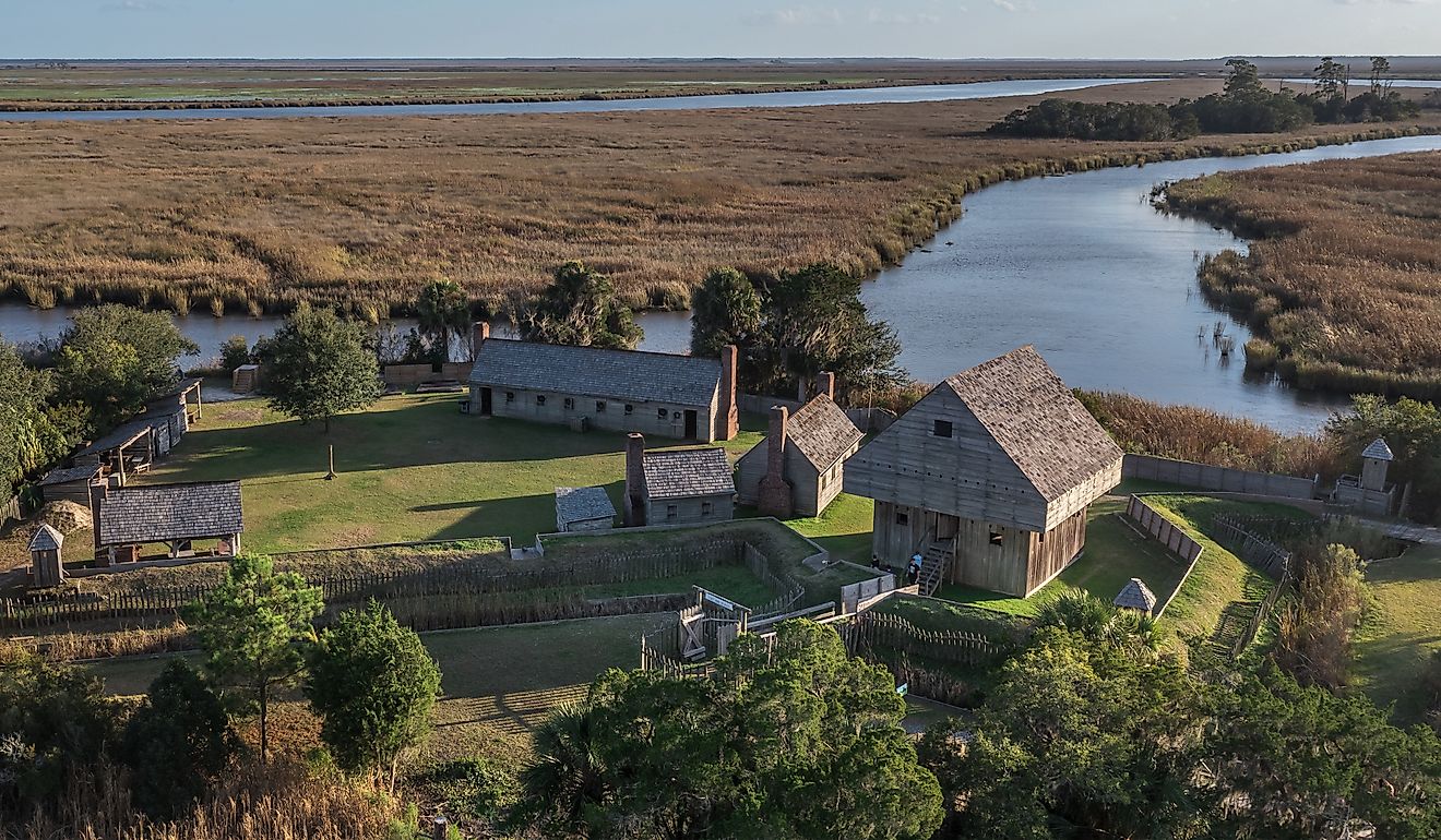 Overlooking Fort King George Historic Site near Darien, Georgia.