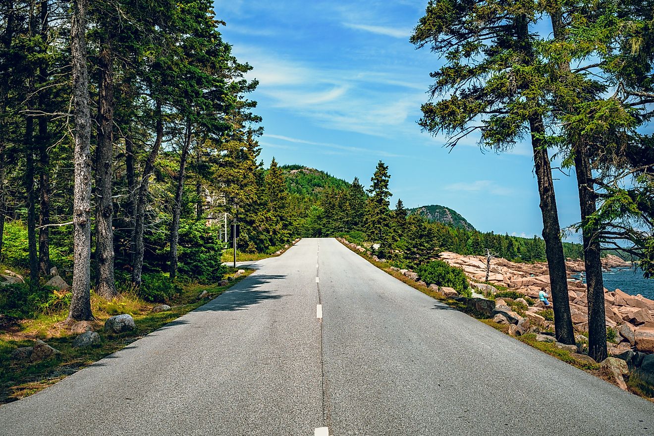 A scenic road through Maine.