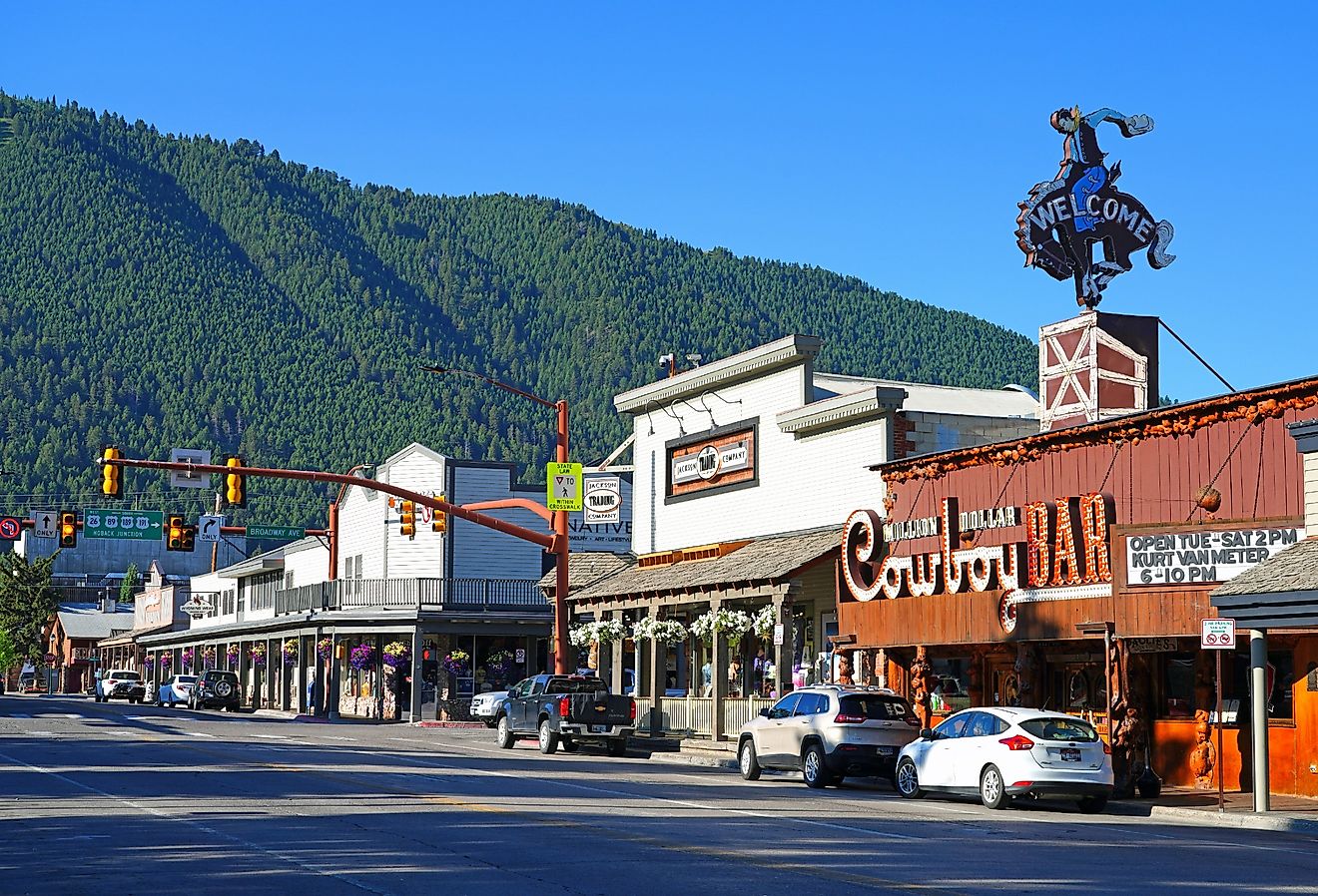 Downtown street of Jackson, Wyoming. Image credit EQRoy via Shutterstock