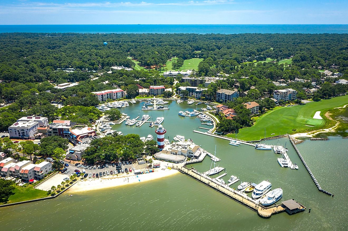 Aerial view of Hilton Head Island.