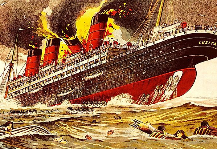 sinking of the lusitania map