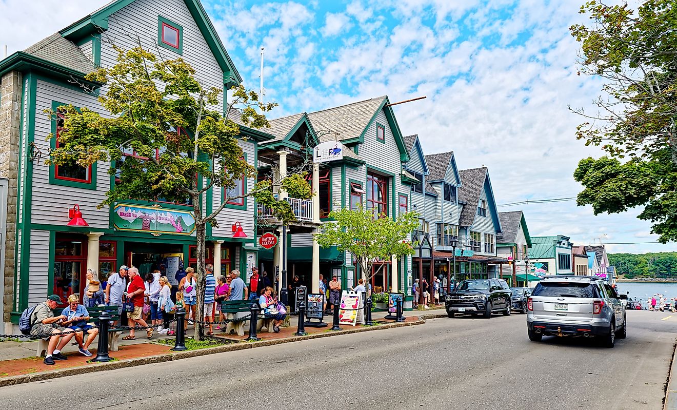Local businesses in Bar Harbor, Maine.