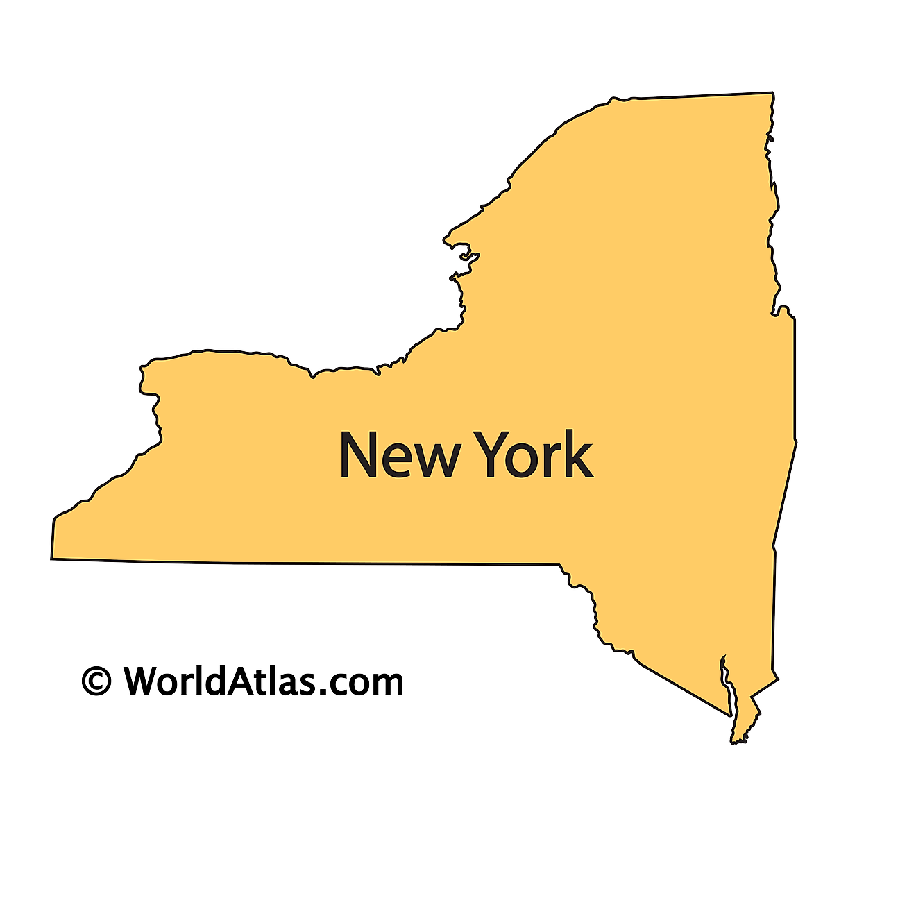 new york outline with capital