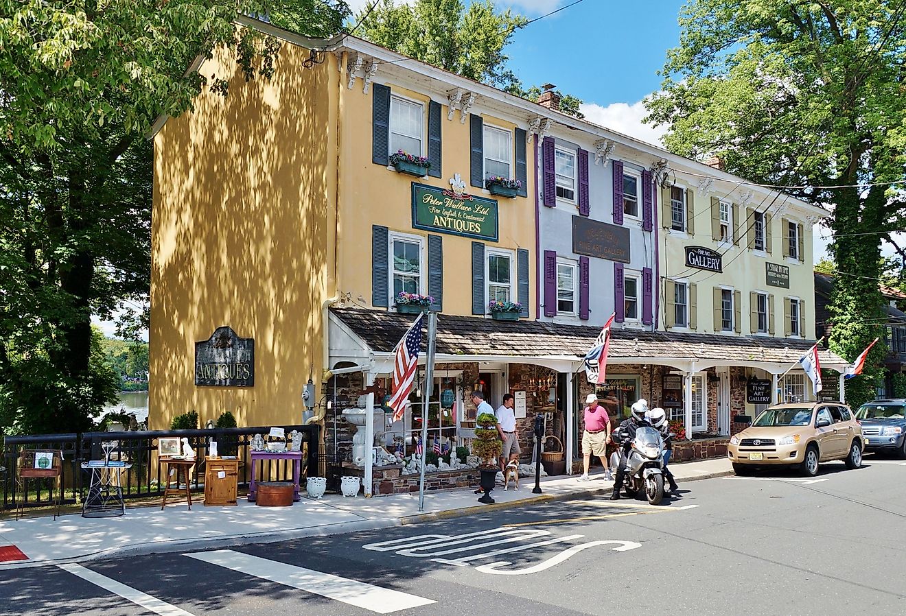 The charming historic town of Lambertville, located on the Delaware River. Image credit EQRoy via Shutterstock.