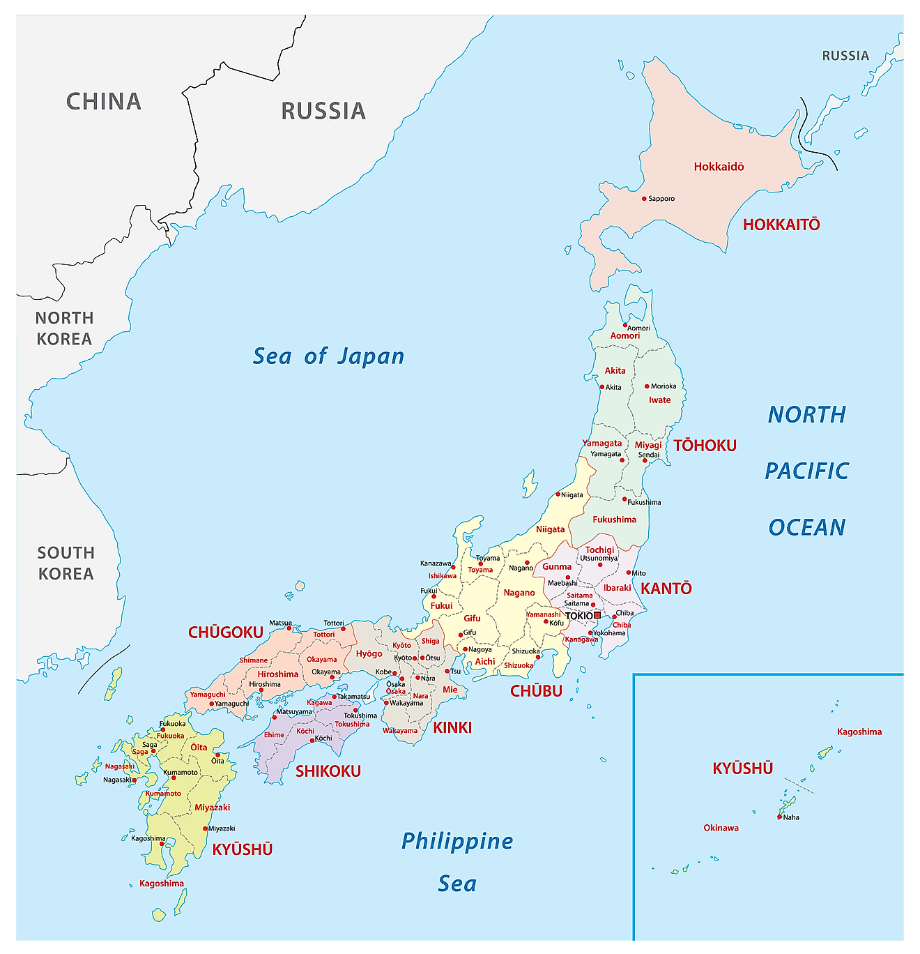 Prefectures Of Japan Map 