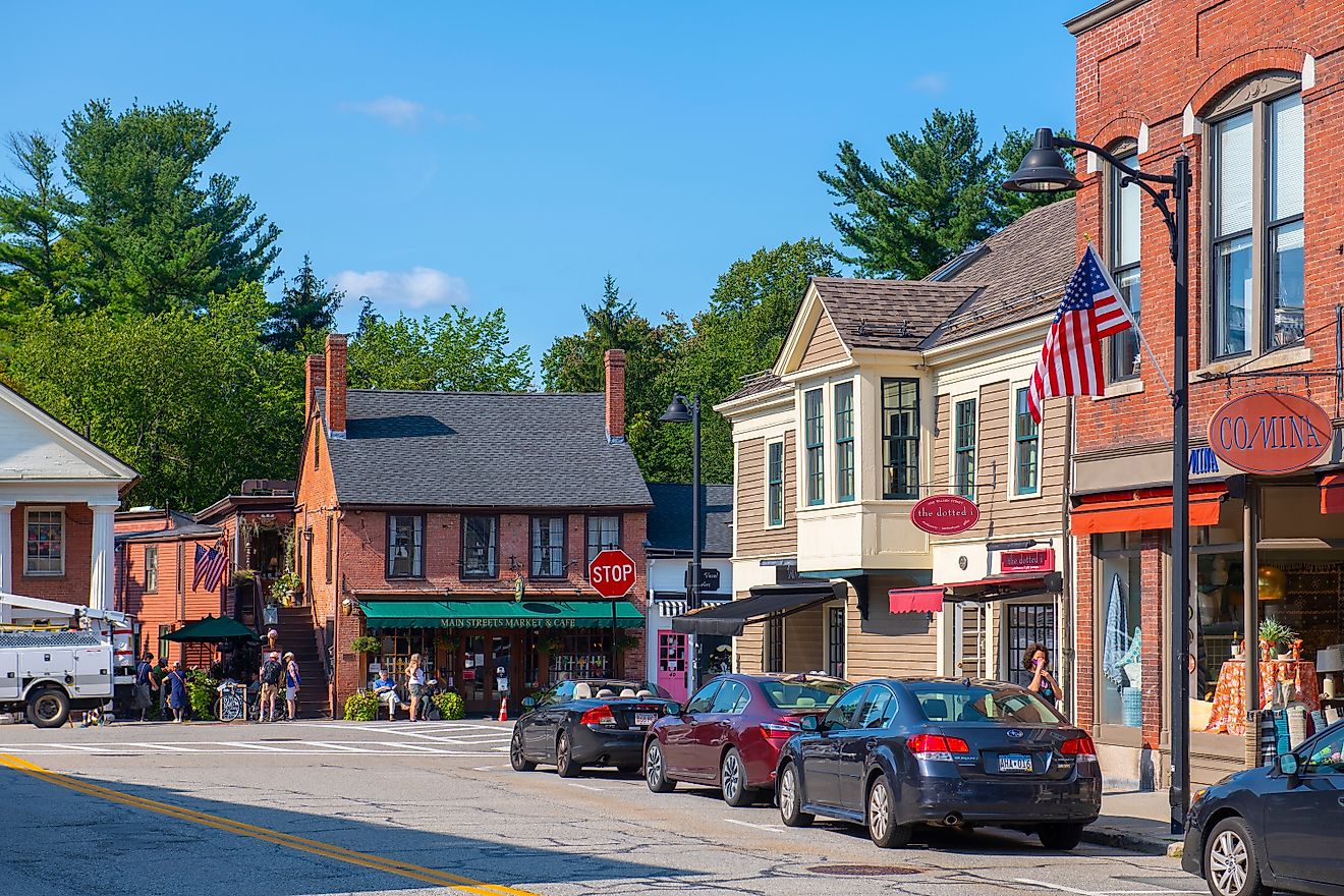 Main Street in the historic town center of Concord, Massachusetts. Editorial credit: Wangkun Jia / Shutterstock.com.