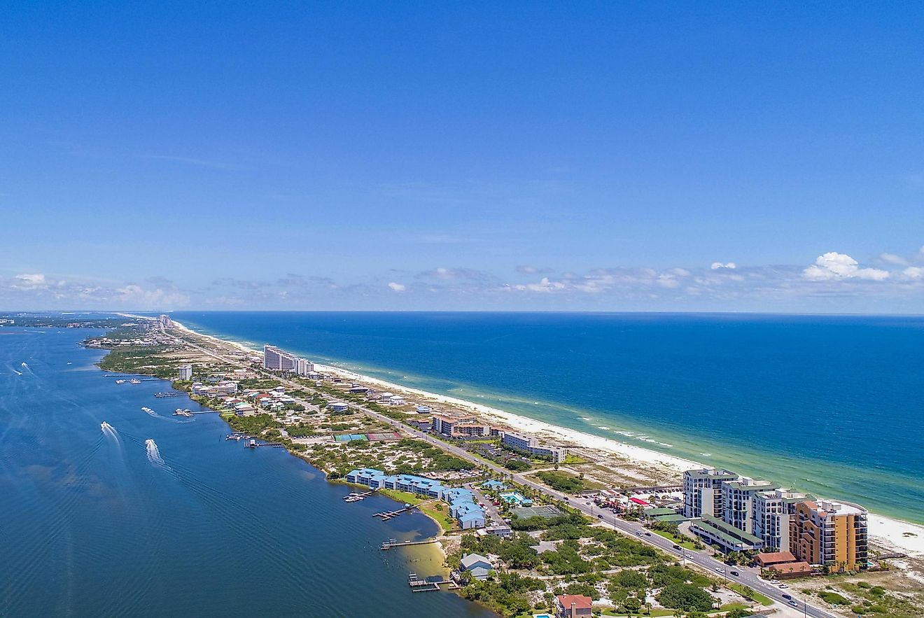 Aerial view of Perdido Key, Florida.