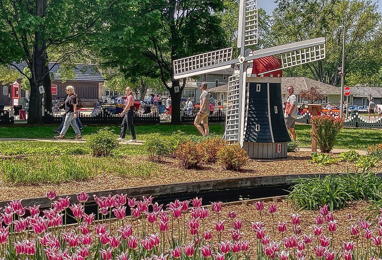 The annual tulip festival in Orange City, Iowa. Image credit Jacob Boomsma via Shutterstock.