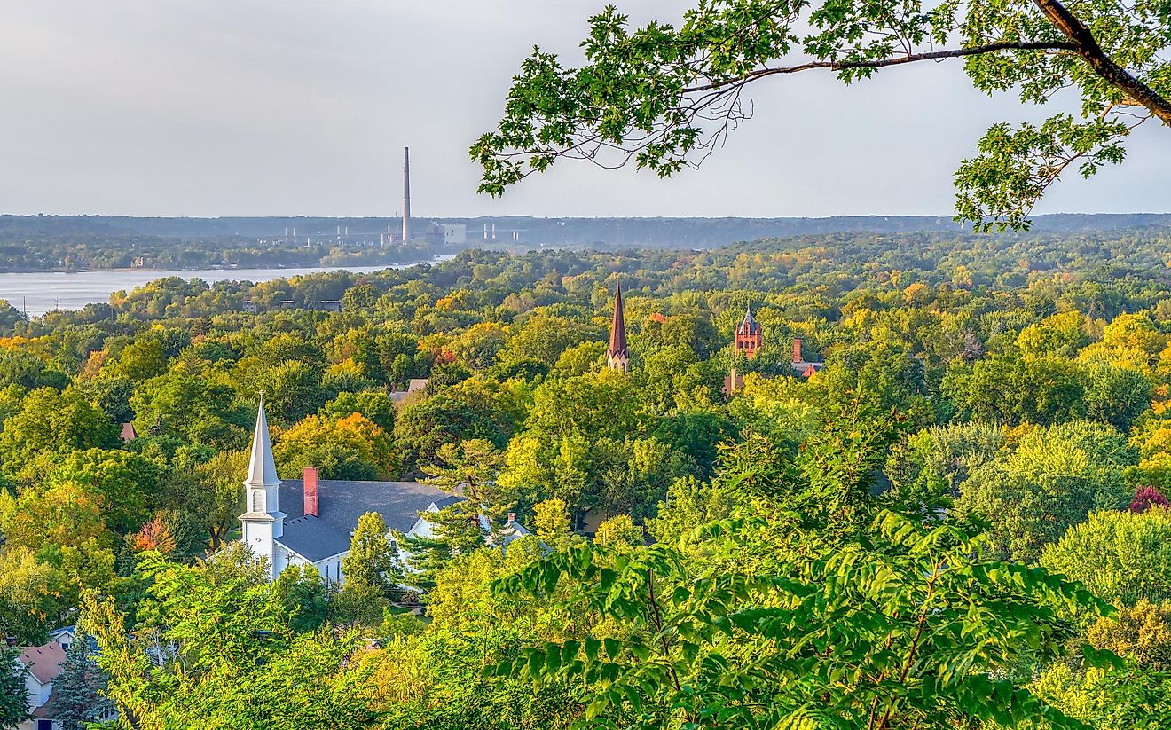 Aerial view of Hudson, Wisconsin.