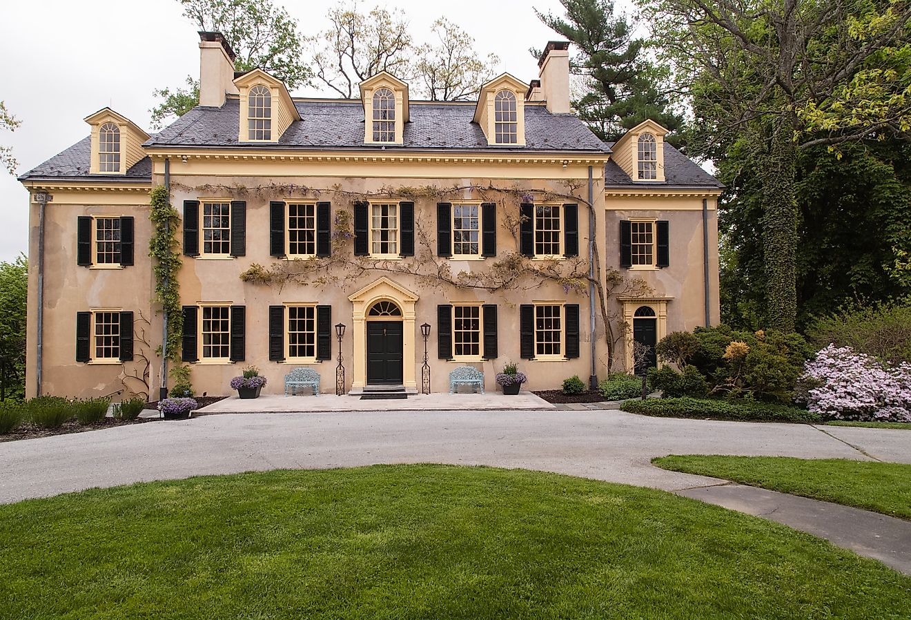 The Hagley Museum in Wilmington, Delaware; an ancient house featuring architecture from the Gilded age of American history. Image credit Elena Milovzorova via AdobeStock.