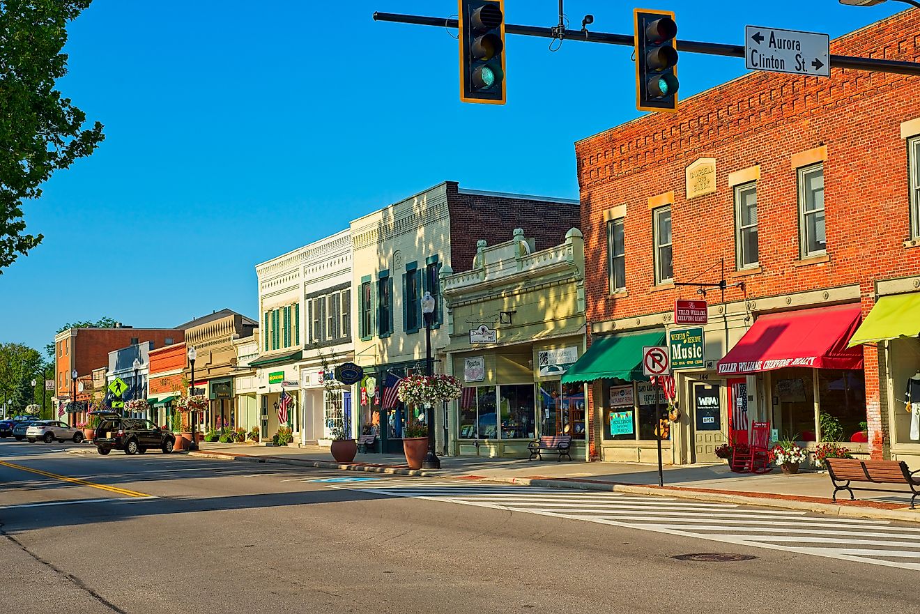 View of North Main Street in Hudson, Ohio. Editorial credit: Kenneth Sponsler / Shutterstock.com