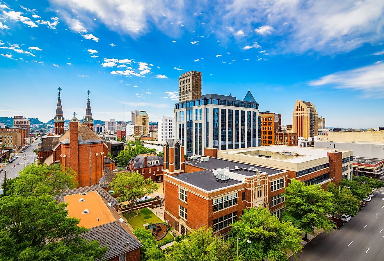 Birmingham, Alabama, downtown city skyline.