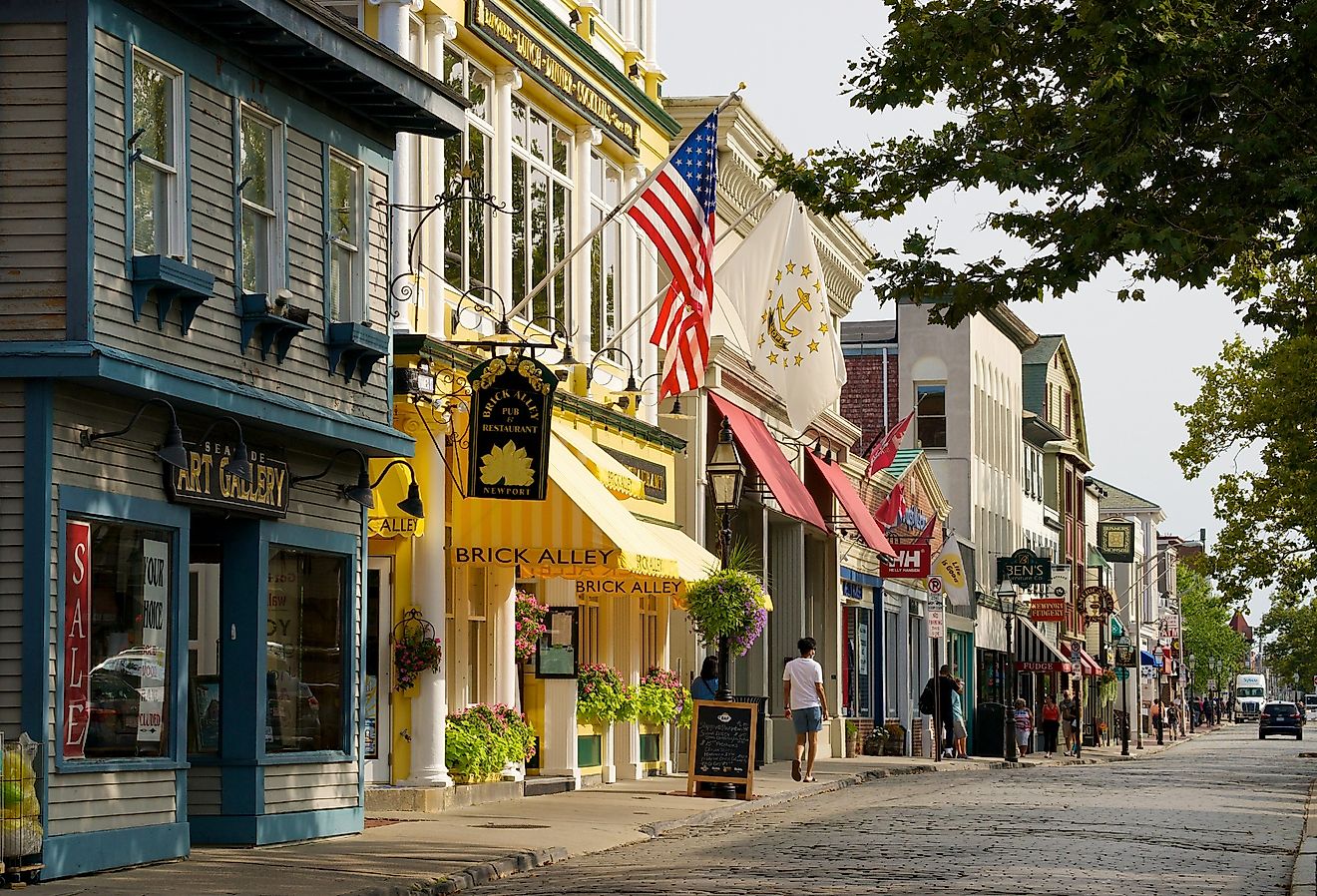 The historic seaside city of Newport, Rhode Island. Image credit George Wirt via Shutterstock