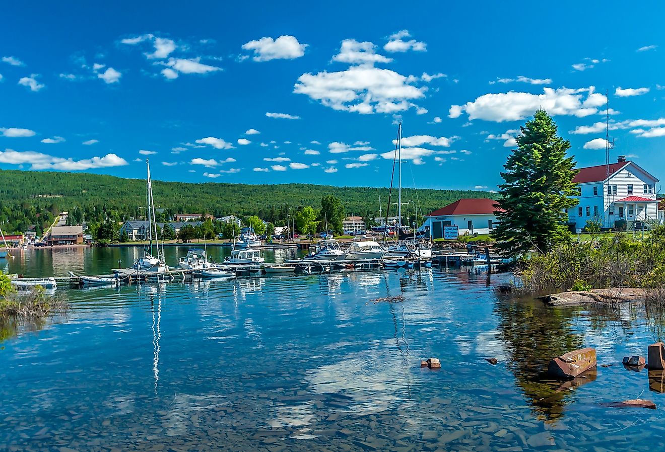 US Coast Guard Station of North Superior at Grand Marais, Minnesota on Lake Superior.