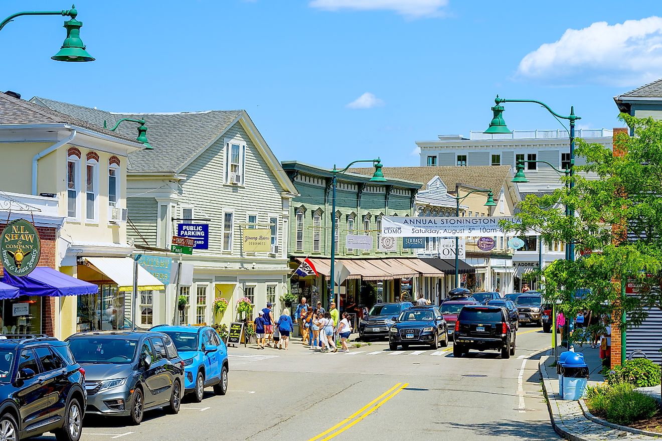 Main Street in Mystic, Connecticut. Editorial credit: Actium / Shutterstock.com.