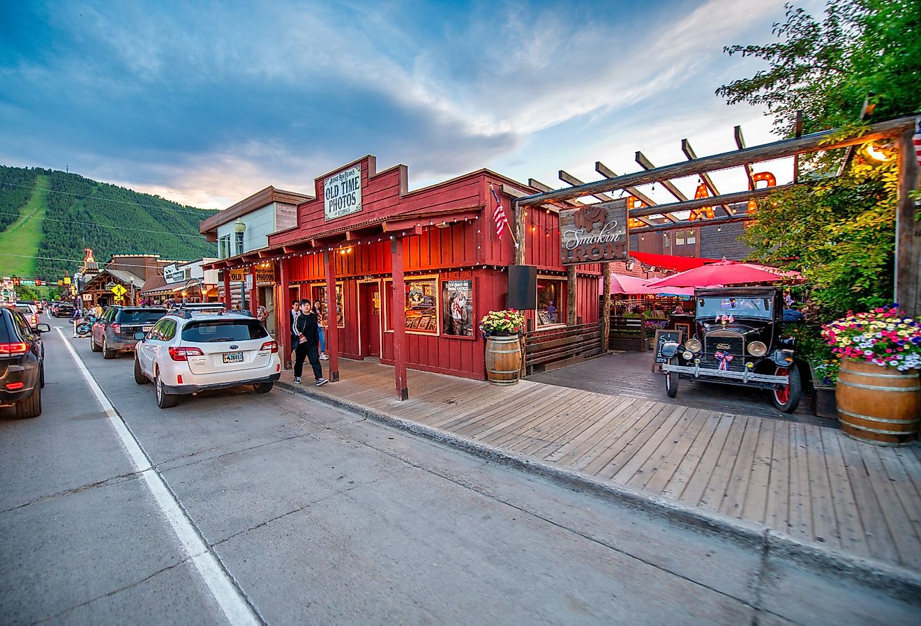 Downtown street at sunset, Jackson, Wyoming. Image credit GagliardiPhotography via Shutterstock