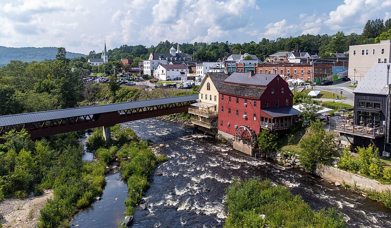 Aerial view of Littleton, New Hampshire and the Ammonoosuc River Editorial credit: Eli Wilson / Shutterstock.com