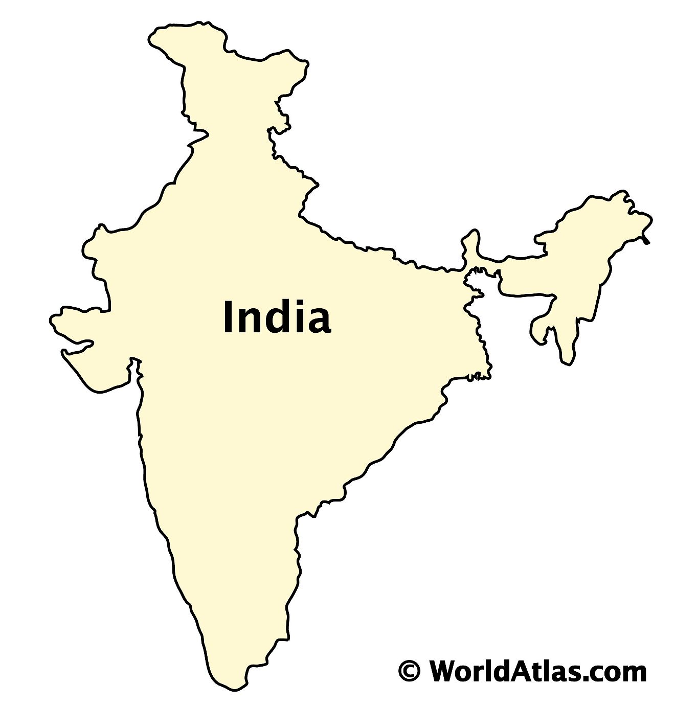 Mapa de contorno de la India