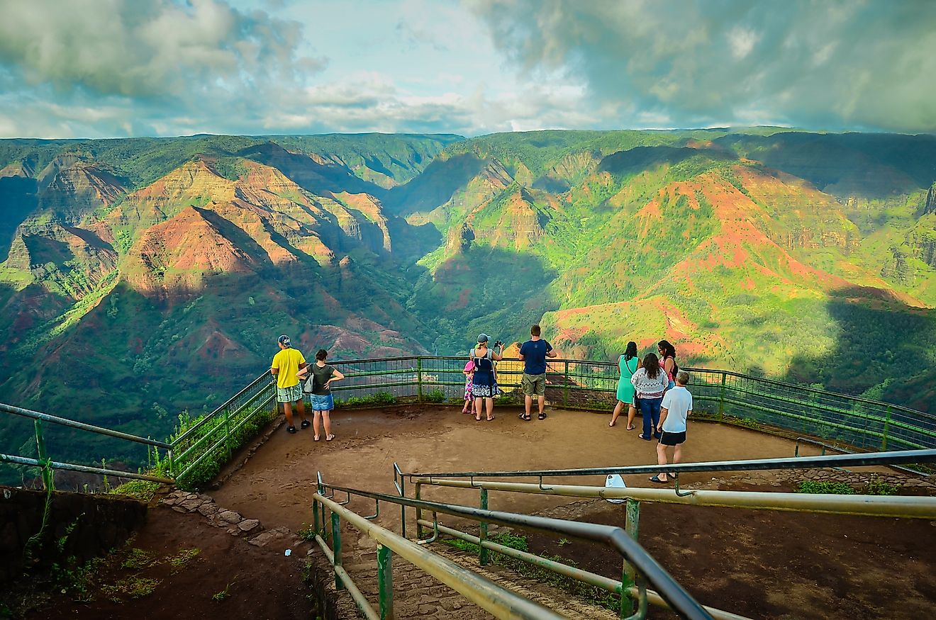 Visitors at the Waimea Canyon, Kauai.