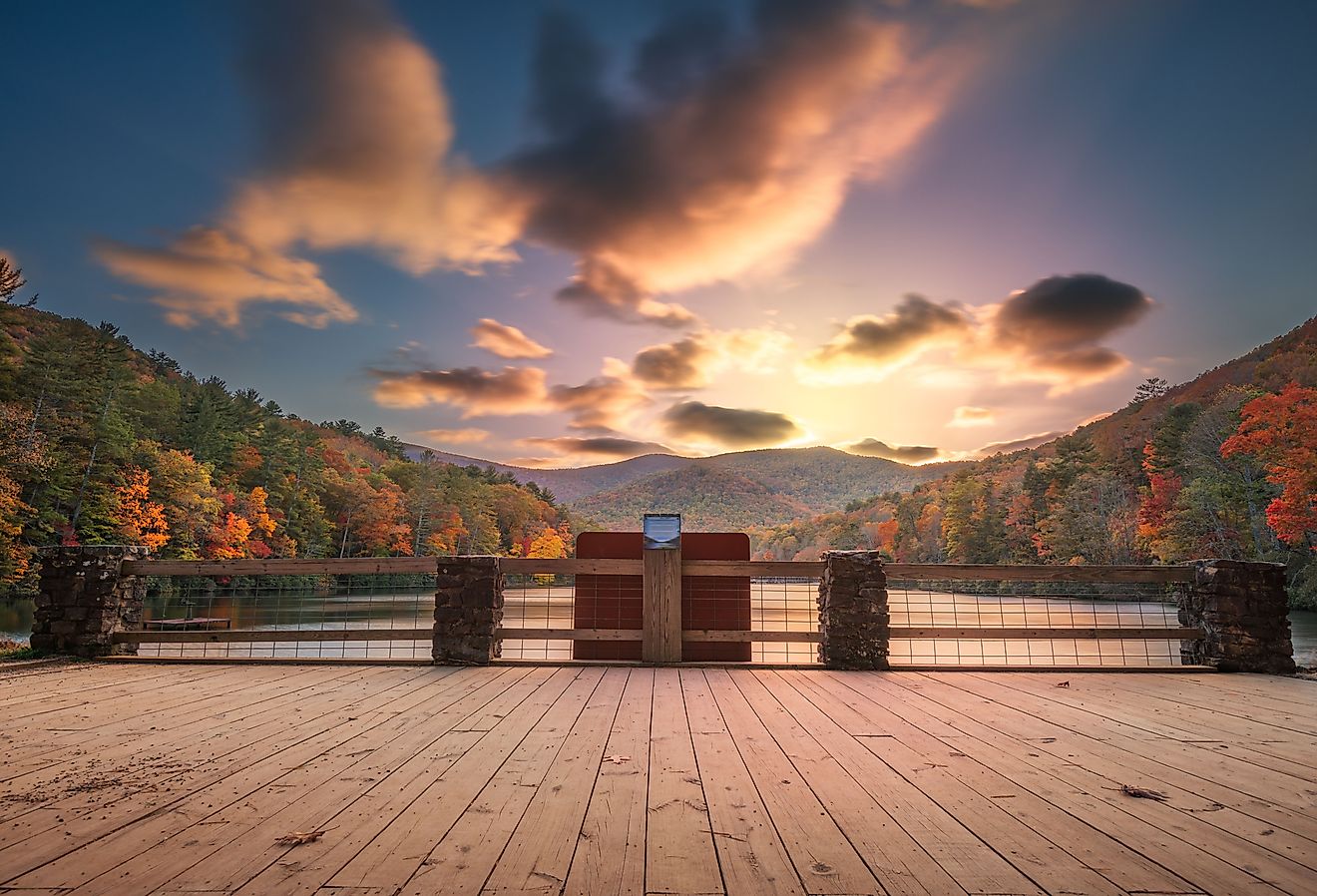 Vogel State Park, in Blairsville, Georgia, in the autumn season.