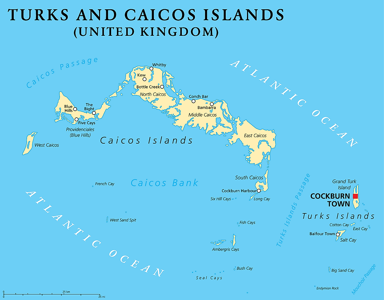 Districts Of Turks And Caicos Map 
