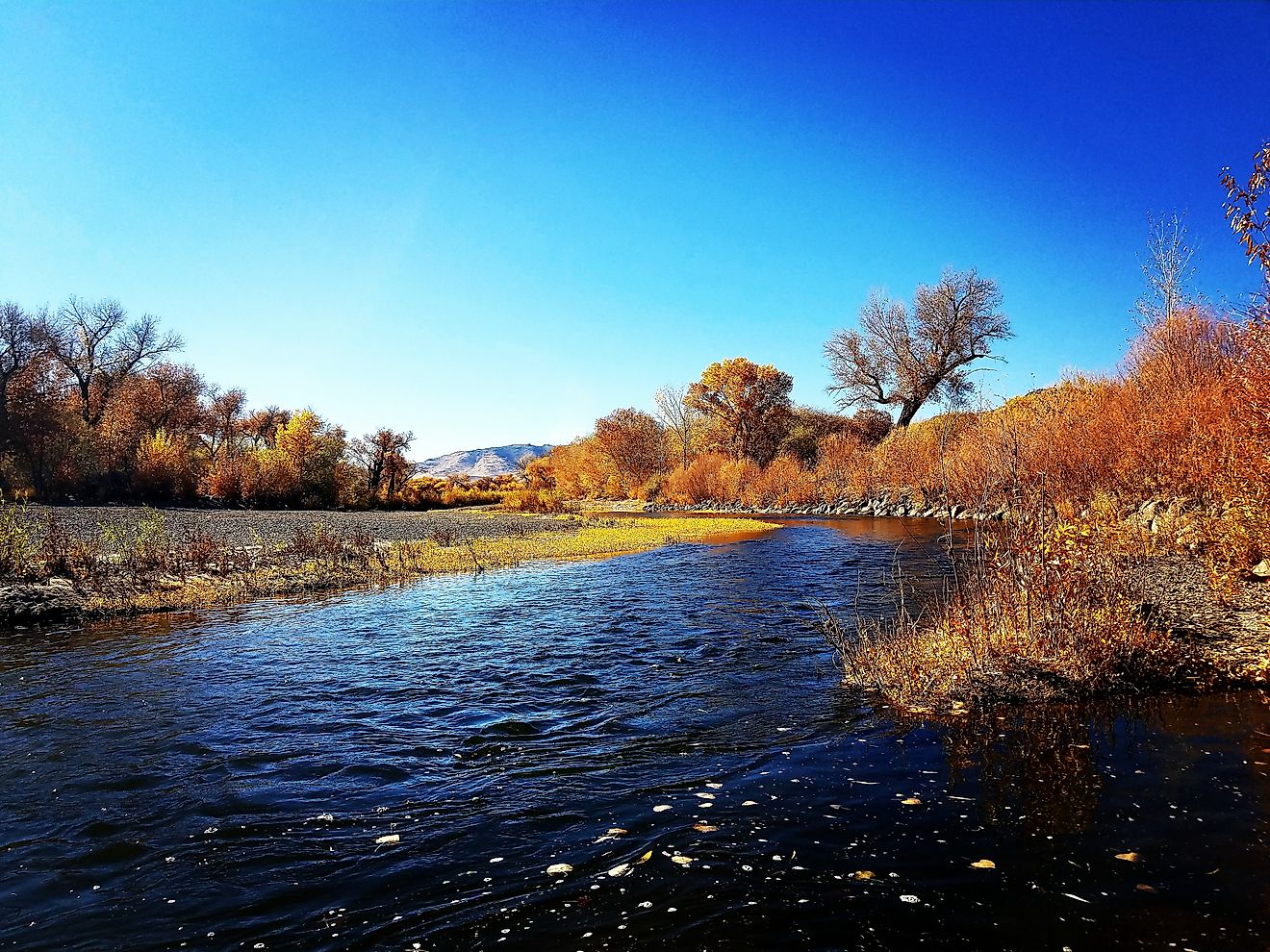 Scenic view of the Carson River flowing through Dayton, Nevada. Editorial credit: Brenda Daly / Shutterstock.com