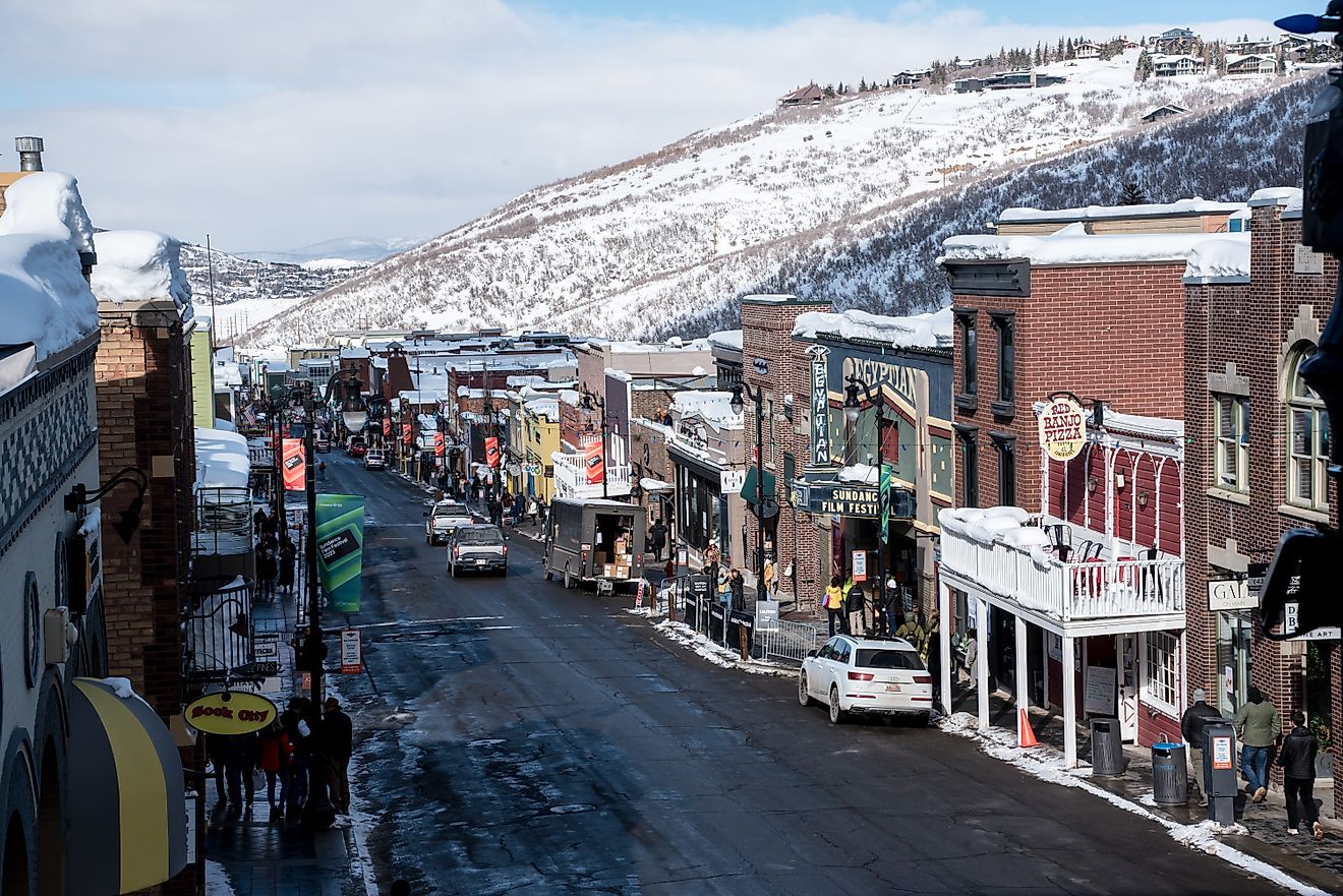 View of Main Street in the town of Park City, Utah. Editorial credit: Franccesca Sopla G / Shutterstock.com