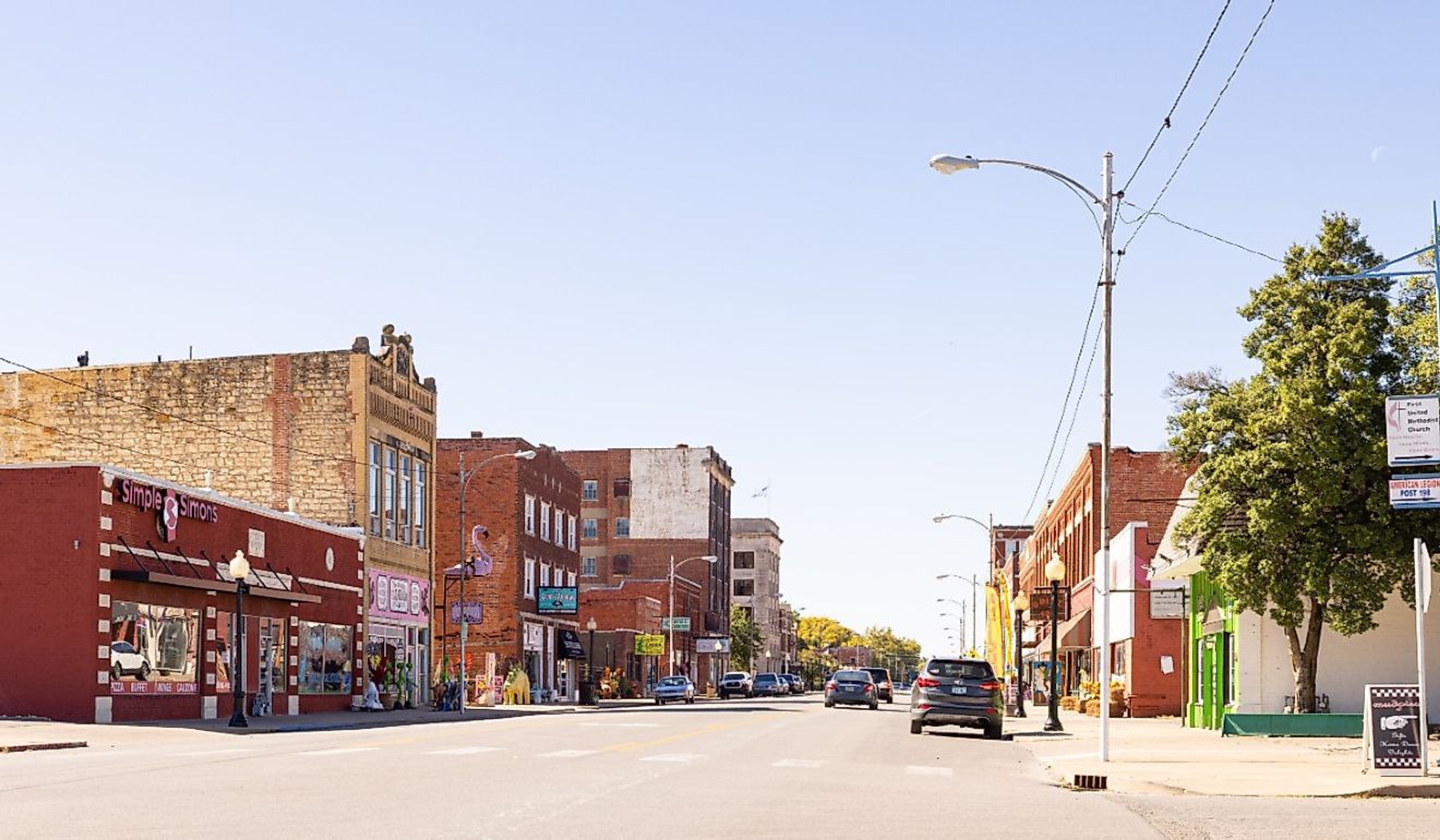 The old business district on Main Street, Pawhuska, Oklahoma. Image credit Roberto Galan via Shutterstock