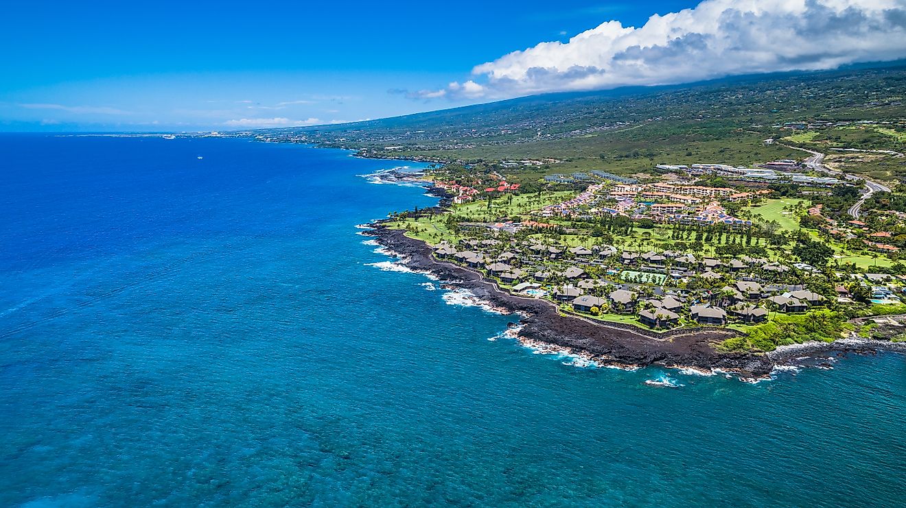 Aerial view of Kailua-Kona, Big Island, Hawaii