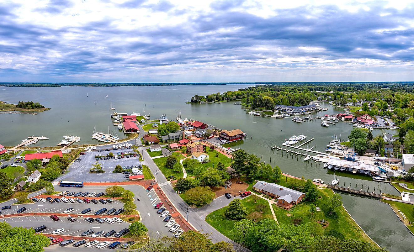 St. Michaels Harbor in historic Saint Michaels, Maryland