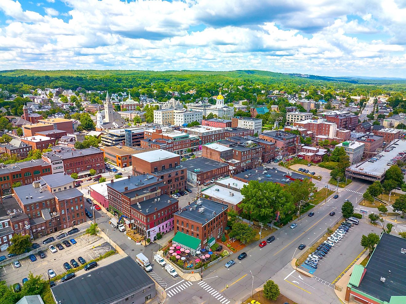 Aerial view of Concord, New Hampshire.