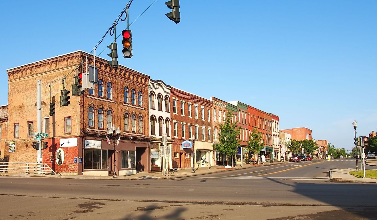 Downtown Seneca Falls in early morning. Editorial credit: debra millet / Shutterstock.com