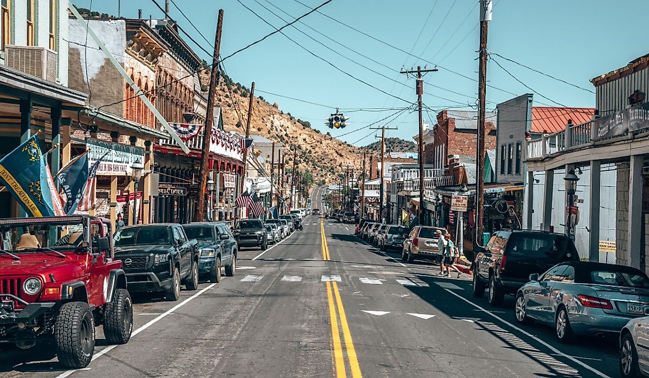 Buildings along Main Street in Virginia City, Nevada. Image credit Pandora Pictures via Shutterstock