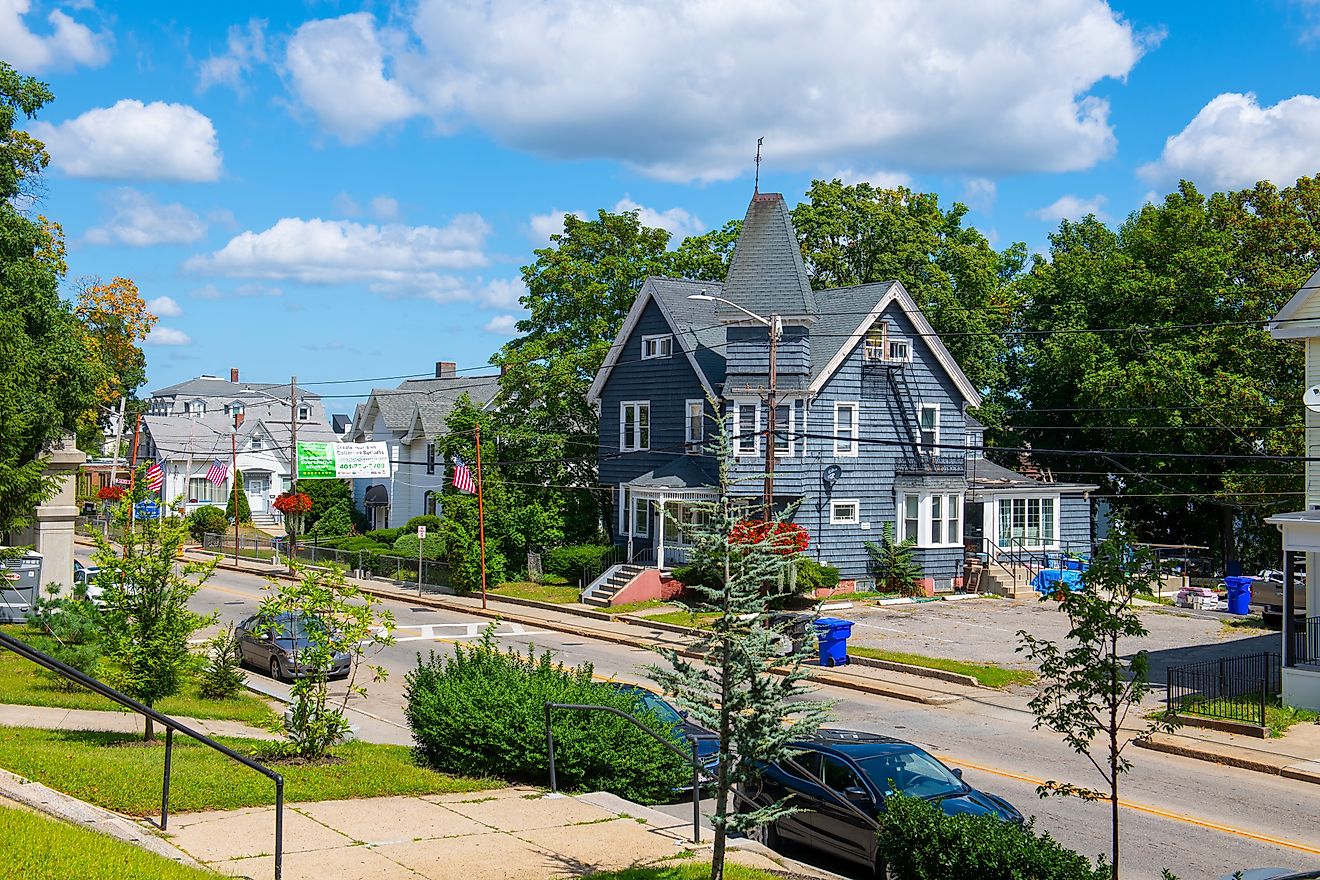 Historic homes in the town of Central Falls in Rhode Island. Editorial credit: Wangkun Jia / Shutterstock.com