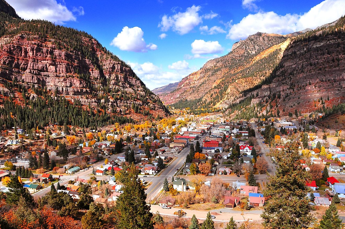 Aerial view of Ouray, Colorado.