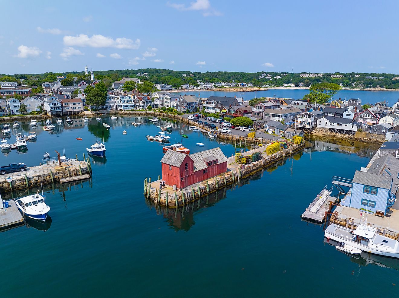 Aerial view of Rockport, Massachusetts.