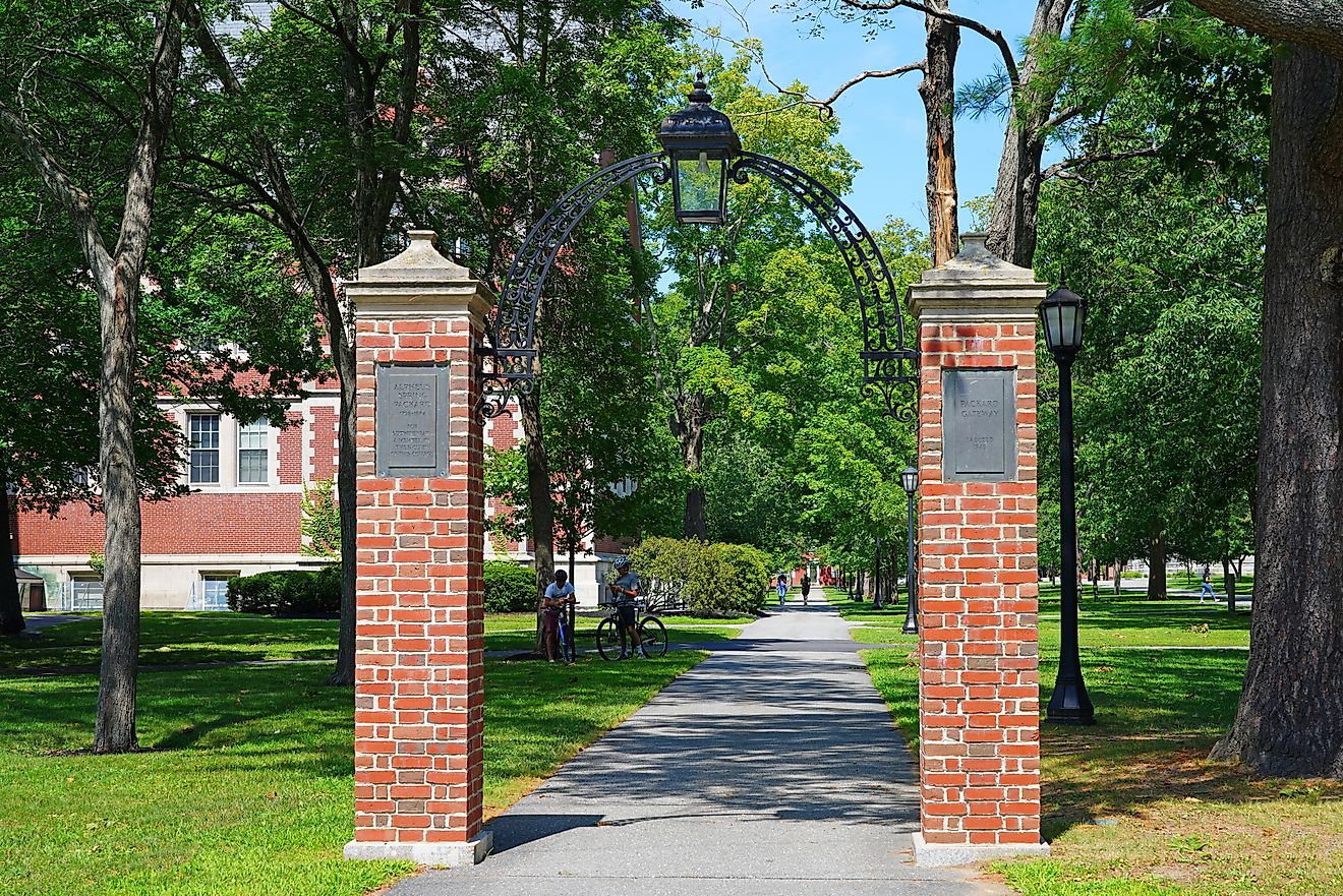 View of the campus of Bowdoin College. Editorial credit: EQRoy / Shutterstock.com