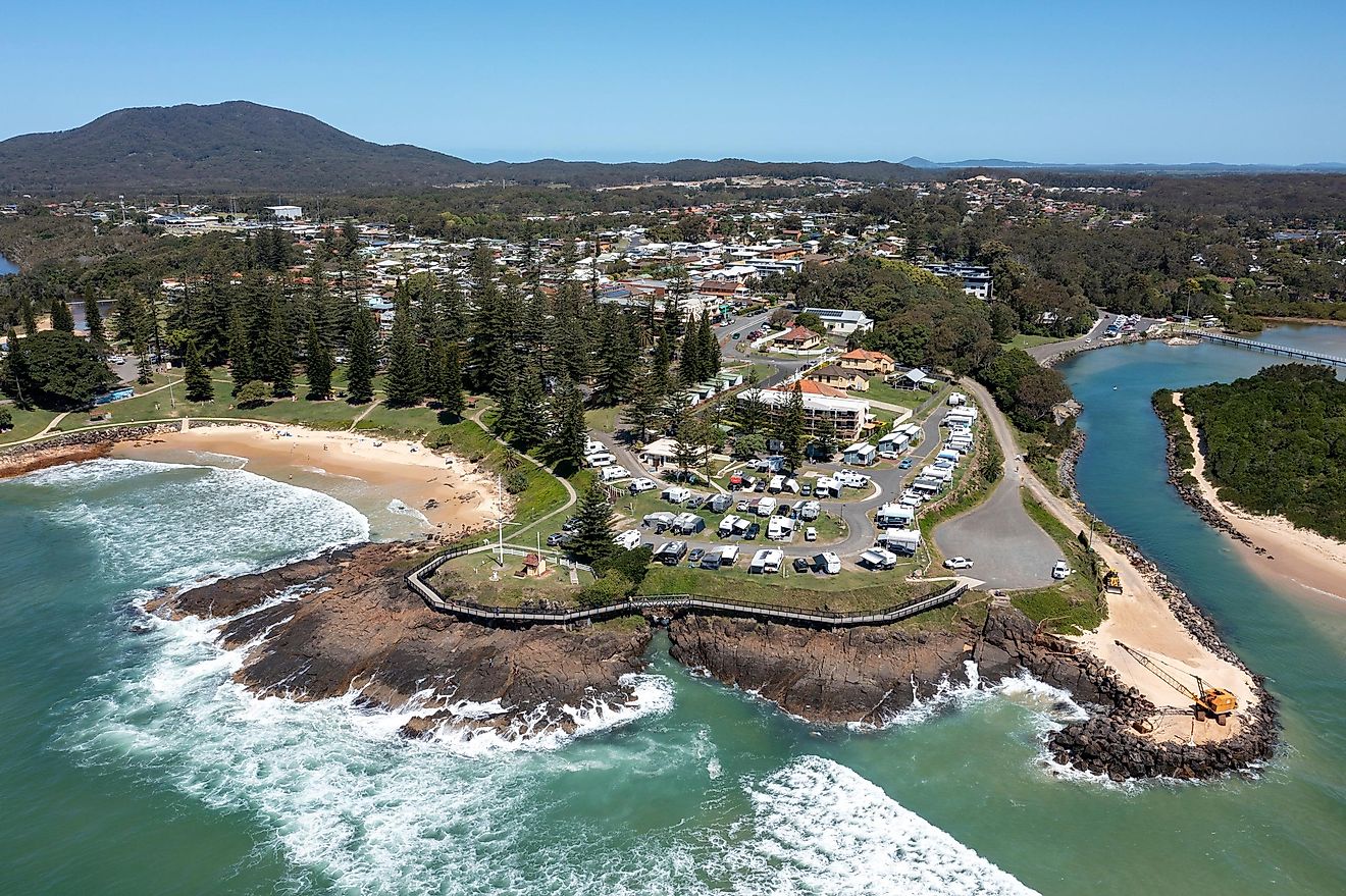 The northern New South Wales town of South West Rocks, Australia.