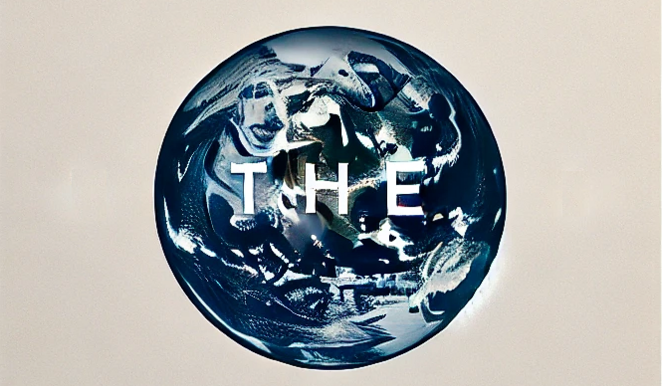 Artistic image of Earth with "THE" text inscribed at the center. Image credit Cory Price via Worldatlas.