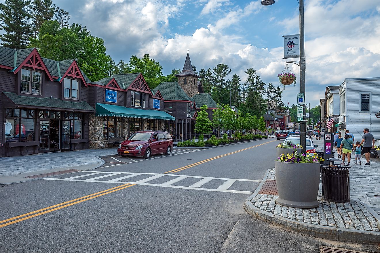 Main Street in downtown Lake Placid, Upstate New York, via karlsson Photo / Shutterstock.com